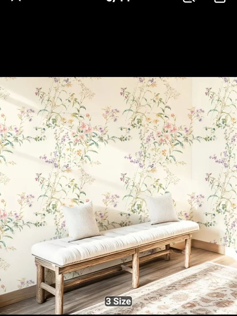 New 3 Rolls Floral Vine Peel and Stick Wallpaper #1566-2679